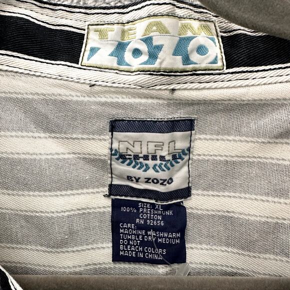 NFL Chill by ZoZo NWT Men's XL Striped Heavyweight Button Up Shirt Referee - Picture 6 of 11